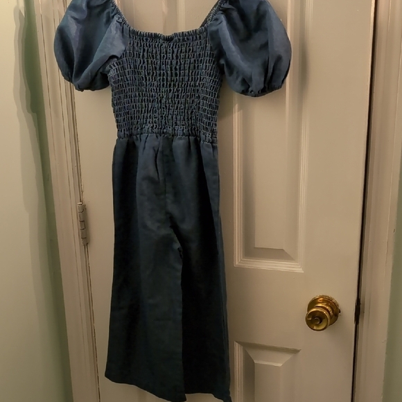 Vince Camuto Denim Blue Puff Sleeve Romper - Picture 3 of 7